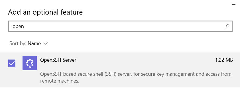 Install OpenSSH Server